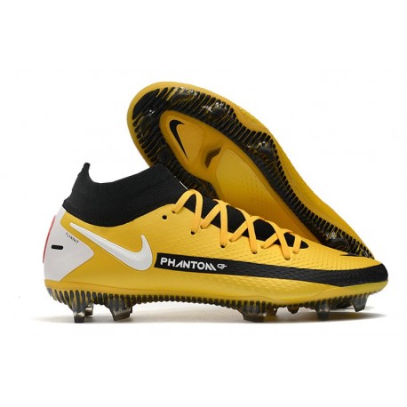 Chaussures Nike Phantom Gt Elite Df Fg Jaune Noir Blanc