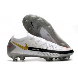 Crampon Nouveaux Nike Phantom GT Elite FG Blanc Noir Or