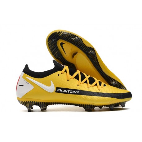 Crampon Nouveaux Nike Phantom GT Elite FG Jaune Noir Blanc