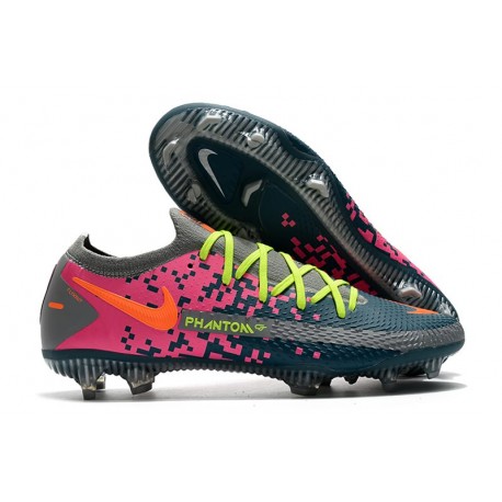 Crampon Nouveaux Nike Phantom GT Elite FG Gris Bleu Rose