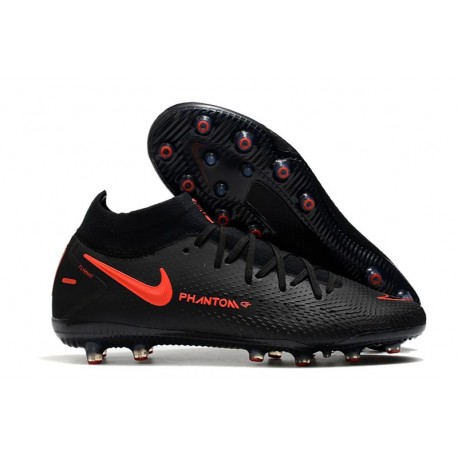 Nike Crampons Phantom GT Elite AG-Pro Noir Rouge Chili Gris fumee