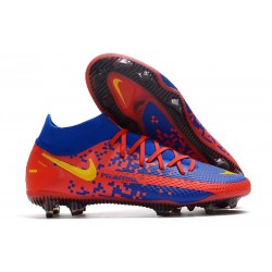 Nike Phantom GT Elite DF FG Homme Bleu Rouge Jaune