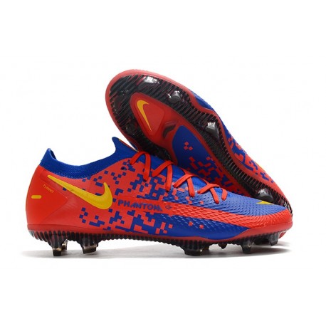 Crampon Nouveaux Nike Phantom GT Elite FG Rouge Bleu Jaune