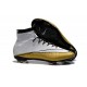 Meilleure Chaussures Nouveau Ronaldo 501 Nike Mercurial Superfly FG Blanc Or 