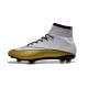 Meilleure Chaussures Nouveau Ronaldo 501 Nike Mercurial Superfly FG Blanc Or 