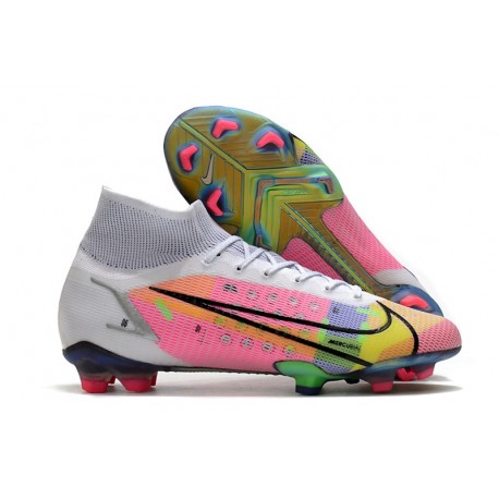 Nike Mercurial Superfly 8 Elite FG Crampons Blanc Multicolore