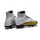 Meilleure Chaussures Nouveau Ronaldo 501 Nike Mercurial Superfly FG Blanc Or 
