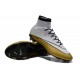 Meilleure Chaussures Nouveau Ronaldo 501 Nike Mercurial Superfly FG Blanc Or 