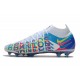 Nike Phantom GT Elite DF 3D FG Homme Blanc Bleu Rose Jaune