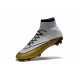 Meilleure Chaussures Nouveau Ronaldo 501 Nike Mercurial Superfly FG Blanc Or 