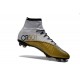 Meilleure Chaussures Nouveau Ronaldo 501 Nike Mercurial Superfly FG Blanc Or 