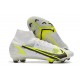 Nike Mercurial Superfly 8 Elite FG Blanc Noir Métallique Argent Volt