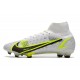 Nike Mercurial Superfly 8 Elite FG Blanc Noir Métallique Argent Volt