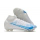 Nike Mercurial Superfly 8 Elite FG Crampons Blanc Bleu