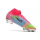 Nike Mercurial Superfly 8 Elite FG Crampons Rose Bleu Vert