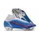 Nike Mercurial Superfly 8 Elite FG Crampons Bleu Blanc Rouge