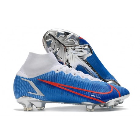 Nike Mercurial Superfly 8 Elite FG Crampons Bleu Blanc Rouge