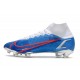 Nike Mercurial Superfly 8 Elite FG Crampons Bleu Blanc Rouge