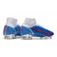 Nike Mercurial Superfly 8 Elite FG Crampons Bleu Blanc Rouge