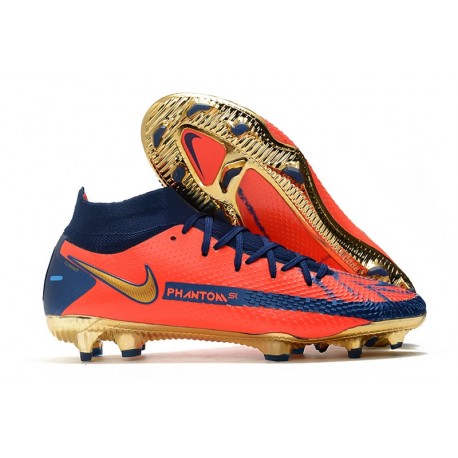 Nouvel Nike Phantom GT Elite DF FG Orange Or Bleu