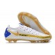 Nike Chaussure Phantom GT Elite FG Blanc Bleu Or