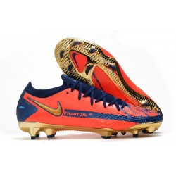 Nike Chaussure Phantom GT Elite FG Orange Bleu Or