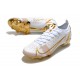 Nike Mercurial Vapor 14 Elite FG Chaussures Blanc Or