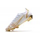 Nike Mercurial Vapor 14 Elite FG Chaussures Blanc Or