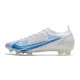 Nike Mercurial Vapor 14 Elite FG Chaussures Blanc Bleu