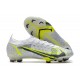 Nike Mercurial Vapor XIV Elite FG Blanc Noir Métallique Argent Volt