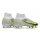 Nike Mercurial Superfly 8 Elite SG-Pro AC Silver Safari - Blanc Noir Argenté Jaune Fluo