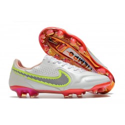 Chaussures Nike Tiempo Legend 9 Elite FG Blanc Noir Carmin Rose Explosion