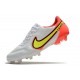 Chaussures Nike Tiempo Legend 9 Elite FG Blanc Volt Carmin