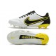 Chaussures Nike Tiempo Legend 9 Elite FG Blanc Gris Foncé Noir Jaune Strike